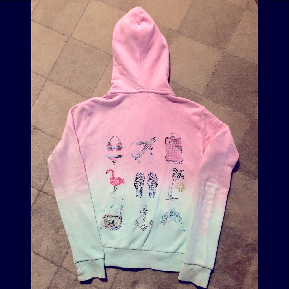Butter ombré zip-up hoodie sweatshirt